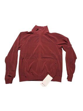 Lululemon Adapted State Track Jacket Burgundy Bay Size 6 Perforated Stripe
